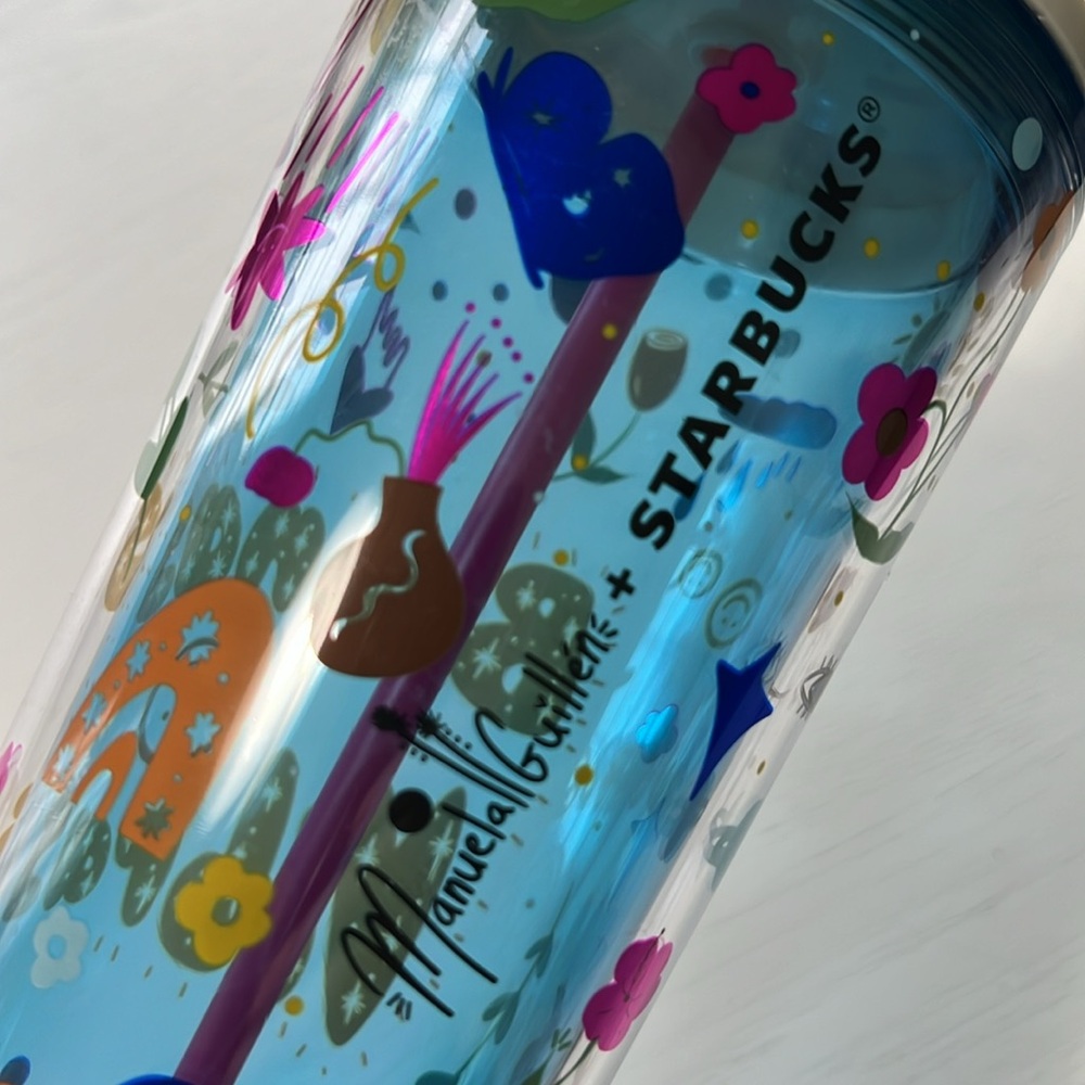 Brand New STARBUCKS 2023 Fall 24oz TUMBLER - Manuela Guillen Buenas Vibras - Picture 12 of 13